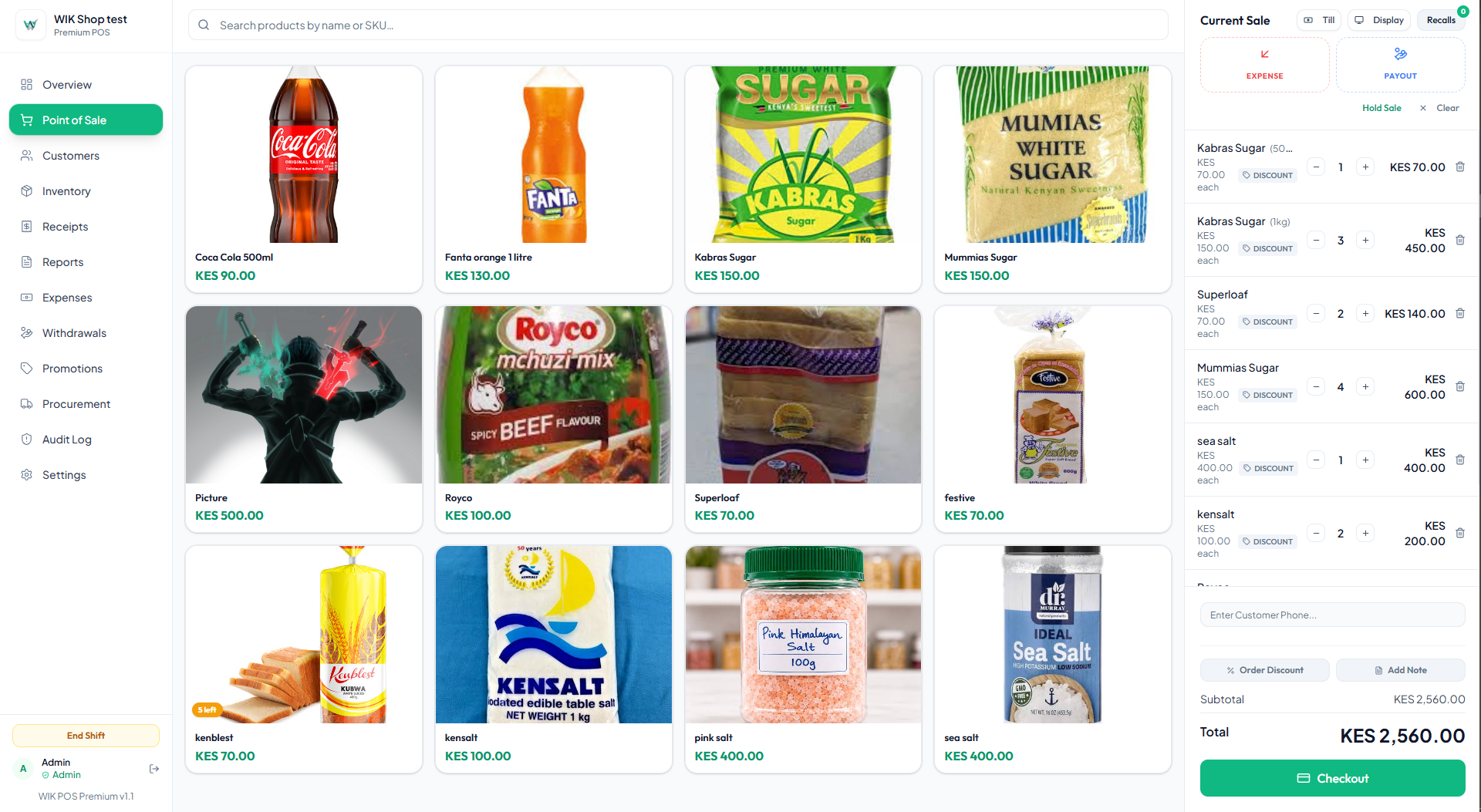 WIK POS Premium Point of Sale Interface